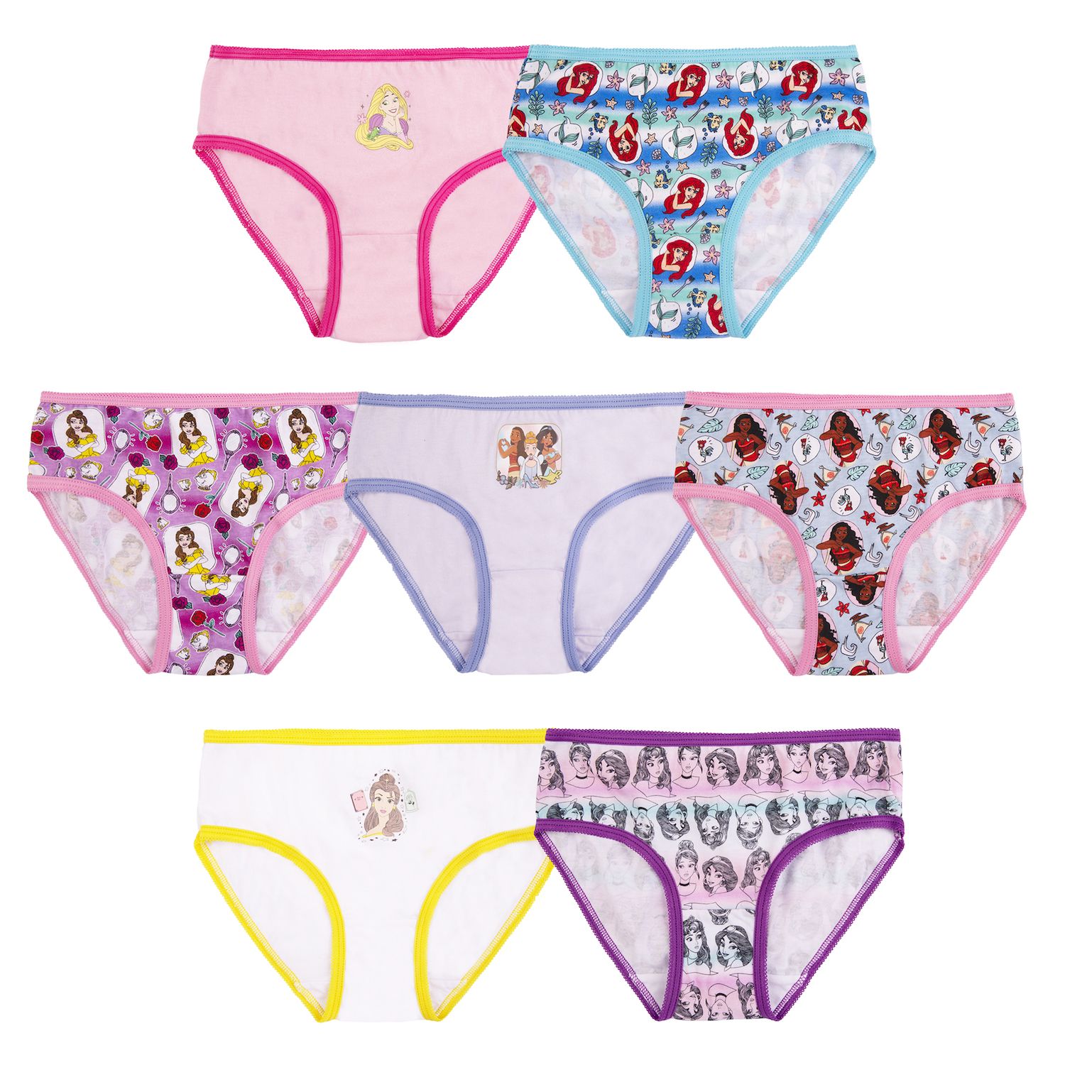 Disney Princess Girls 4-8 7-Pack Underwear